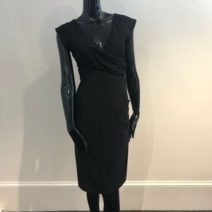 Vintage Nicole Miller Draped Front Black Dress